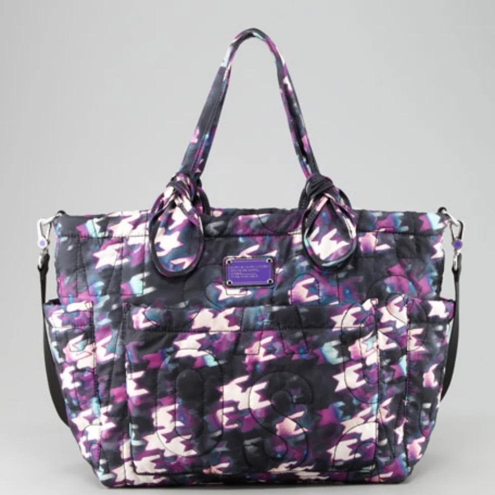 MARC by Marc Jacobs Pretty Nylon Eliz-A-Baby Diaper Bag, Black & Purple Multi
